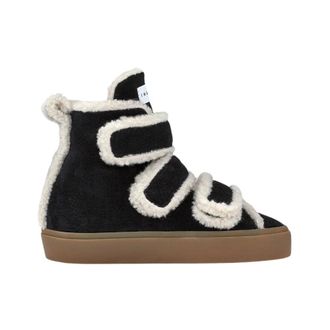 INUIKII Shearling Velcro High - Dames - Schoenen - Zwart - Maat: 37 EU Su&egrave;de