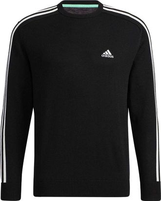 adidas 3-Stripes Long Sleeve Crew Neck Sweater Black GV1203