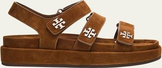 Tory Burch Kira Suede Sport Triple-Strap Sandals