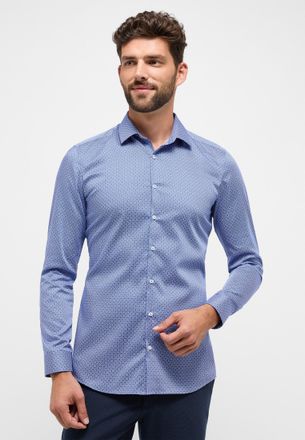 Eterna Langarmhemd ETERNA SUPER SLIM, Herren, Gr. 43, Normalgr&ouml;ssen, blau (hellblau), Twill, 100% Baumwolle, schmal, Manschette, Hemden Langarmhemd, NON IRON