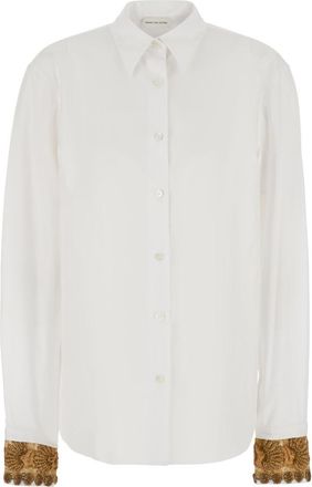 Dries Van Noten White Regular Embellished Shirt