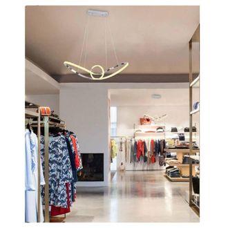 Trade Shop Trade Shop Traesio - Trade Shop - Lampadario Led Moderno Argento A Sospensione 38 Watt Luce 6500k 4000k 3000k A07