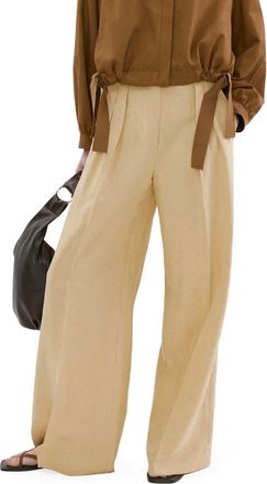 Mango Pleated Wide Leg Pants in Mustard at Nordstrom, Size 10