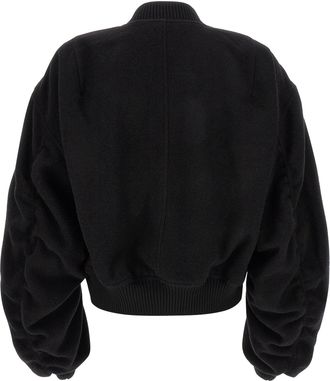 Rick Owens Mens Black Virgin Wool Bomber Clothing