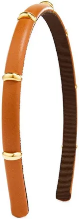 L. Erickson Chiara Faux Leather Headband in Brown at Nordstrom