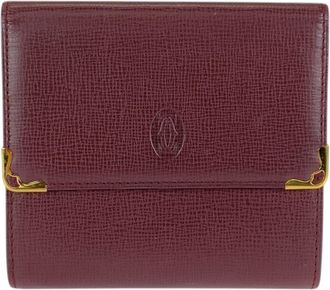 Cartier Wine Red Leather Wallet (Tri-Fold) (Pre-Owned)