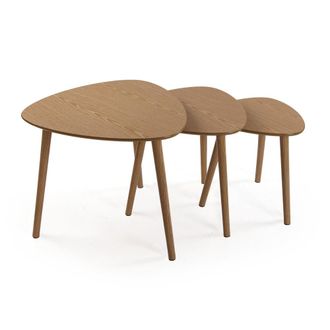 VERSA Mesa auxiliar (set de 3) en madera aglomerada marr&oacute;n