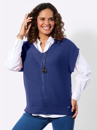 Casual Looks Pullunder CASUAL LOOKS Pullunder, Damen, Gr. 36, royalblau, 100% Baumwolle, unifarben, Pullover Pullunder