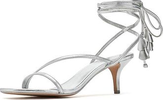 Kate Spade New York Lily High Heel Sandals Womens Sandals Silver : 10.5 M, Leather