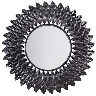 Beliani Beliani - Espejo Colgante De Pared Plateado 70 Cm Redondo Con Forma De Sol Larra