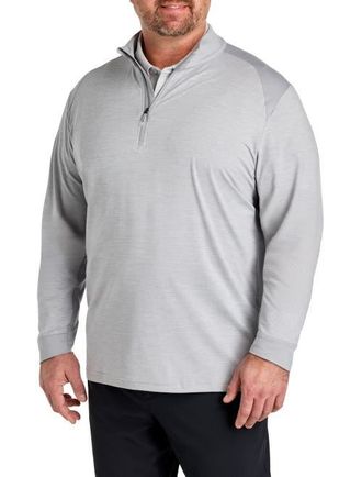 Callaway Big & Tall Soft Touch Colorblocked 1/4-Zip Gold Pullover in Concrete Heather at Nordstrom, Size 3X Big