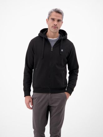 Lerros Sweatjacke LERROS Hoodie Sweat-Jacke, Herren, Gr. XXL, schwarz, 50% Baumwolle, 50% Polyester, Sweatjacken Sweatjacke, Kapuzensweatjacke mit Tunnelzug 