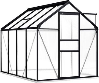 vidaXL Greenhouse with Base Frame Anthracite Aluminum 51.1 ft&sup2;