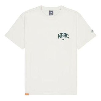 New Balance Small NBSC Graphic T-Shirt White Green AMT42331-CIC