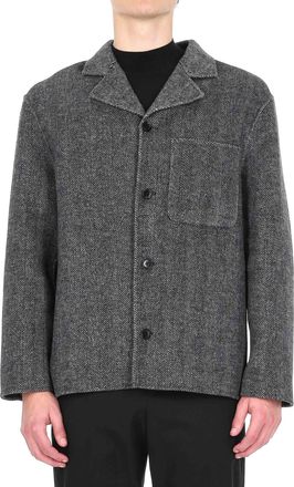 Officine G&eacute;n&eacute;rale Hamid Model Herringbone Wool Overshirt