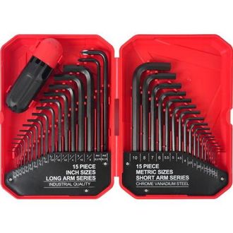 OEM Juego De 35 Llaves Allen, M&eacute;tricas Y Hexagonales, Con Dimensiones De 0,7 Mm A 10 Mm (mm) Y De 0,71 Mm A 9,5 Mm (sae), Fabricadas En Acero Al Cromo Van