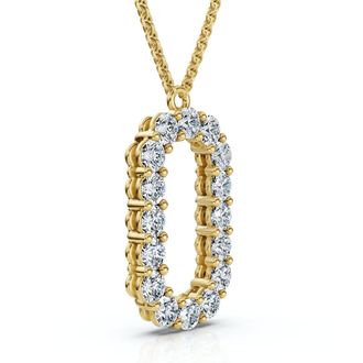 Pompeii3 1Ct Diamond Initial O Pendant 14k Gold 18 Necklace Lab Grown 5/8 Tall Size: Regular