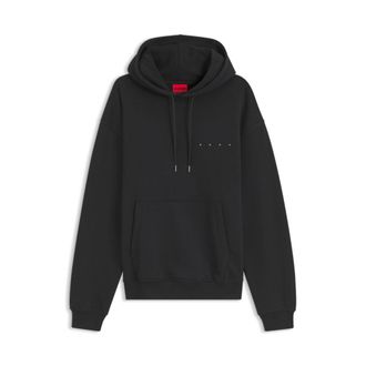 HUGO BOSS Cotton hoodie with spaced logo and back graphic