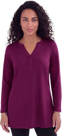 Roaman's Ultimate Y Neck Tunic in Dark Berry at Nordstrom, Size Medium