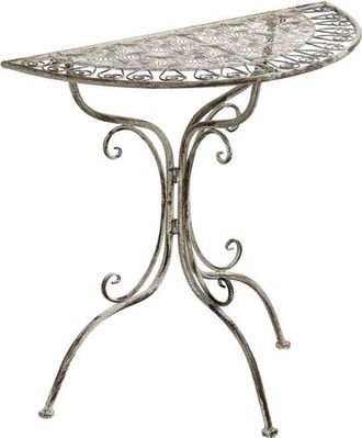 Beliani Beliani - Tavolo da bistrot per esterni in metallo stile vintage 80 x 36 cm Telaio in ferro Grigio Nurra