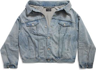 Balenciaga (WMNS) Balenciaga Off Shoulder Jacket Light Blue 786638TQW556379