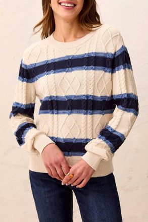 Tribal Womens Stellar Crewneck Sweater In White