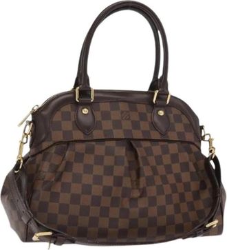 Louis Vuitton Pre-owned Handtas (Damier Ebene Canvas) - Dames - Vintage Handtas - Bruin - ONE Size - Leer - Vintage