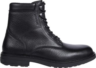 Tommy Hilfiger Outdoor Enkellaarsjes - Heren - Veterlaarzen - Zwart - 42 EU - Leer - Schoenen