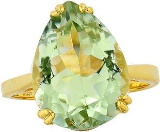 Savvy Cie Jewels Silver 6.80 Ct. Tw. Green Amethyst Statement Ring