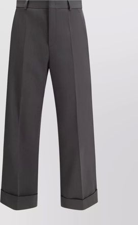Valentino wide-leg wool trousers cuffed hem