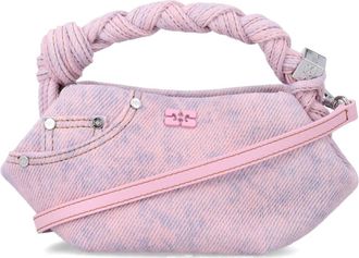 Ganni Mini Bou Bag - Dames - Handtassen - Roze - ONE Size - Denim - Tassen