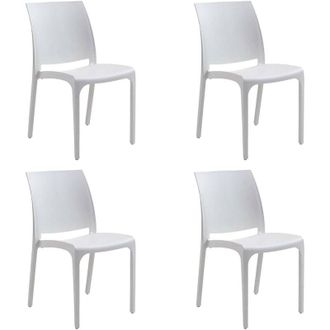 Dmora Dmora - Sillas De Jard&iacute;n Dusanbe, Silla De Jardin, Asiento Exterior Multiusos, Banco De Jard&iacute;n, Made In Italy, 54x46 H80 Cm, Blanco