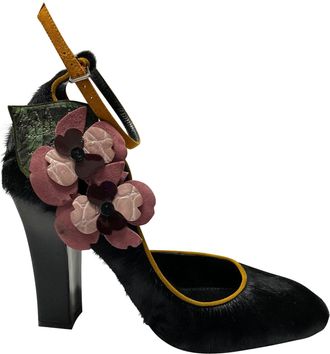 Fabrizio Viti Violets For Your Fur Pumps in Zwarte Bont