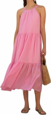 French Connection Aleska Textured Dress In Strawberry Shake