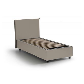 Talamo Italia Dmora - Cama Individual Dbaros, Cama Contenedor Con Tapizado En Ecopiel, 100% Made In Italy, Apertura Frontal, Adecuado Para Colch&oacute;n Cm 90x200, T&oacute;rtol