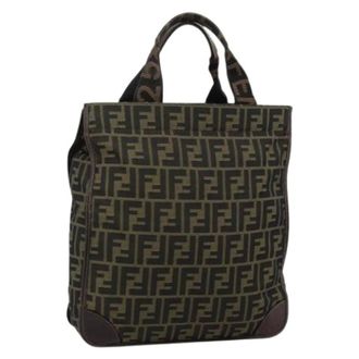 Fendi Pre-owned Tote Bags, female, Brown, Size: ONE SIZE Pre-owned Zucca Canvas Tote Bag