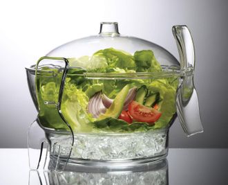 Prodyne Cold Bowl On Ice Chilled Acrylic Serving Bow, 6.5 Quart