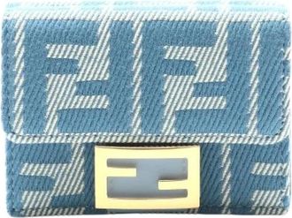 Fendi Pre-owned Wallets, female, Blue, Size: ONE SIZE Pre-owned Canvas Wallet