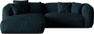 MICADONI Modulares 3-Sitzer Design Ecksofa Martina - Samtbezug Petrol dunkel
