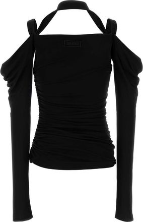 The Attico Womens Black Crepe Top Maglie Sweater