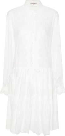 Ermanno Scervino Geborduurde overhemdjurk - Dames - Shirt Kleedjes - Wit - XS - Katoen - Kleedjes