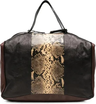 Dries Van Noten Snake-effect Leather Tote Bag