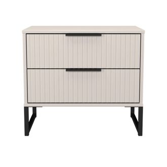 Lewis's Fluted 2 Drawer Side Table in Kashmir Matt - Ready Assembled - Lewiss Home | TJ Hughes