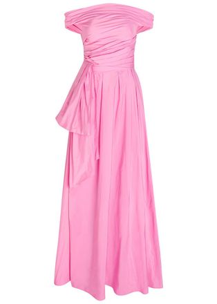 Talbot Runhof Gathered Taffeta Gown - Pink - 42 (UK16 / XL)