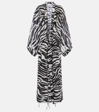 The Attico Zebra-print cotton muslin kaftan