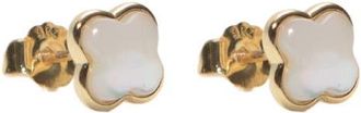 Argento Vivo Mother-of-Pearl Clover Stud Earrings in Gold at Nordstrom