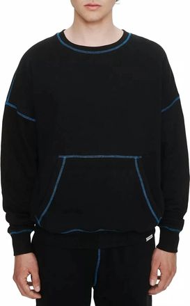 Eleven Paris Contrast Seams Fleece Sweatshirt In Black