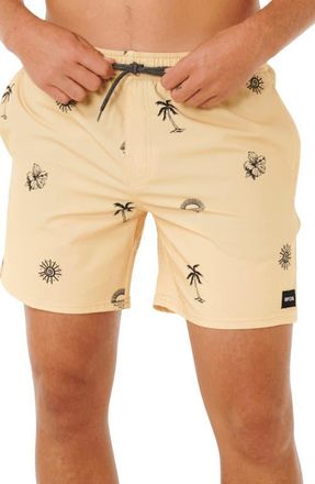 Rip Curl Sessions Volley Swim Trunks in Straw at Nordstrom, Size Xx-Large