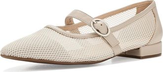 Vaneli Tobie Womens Dress Flat Shoes Beige Fishnet/Nude Nappa : 9.5 N (AA)