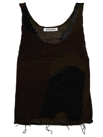 Our Legacy Dark Brown Organic Cotton Tank Top